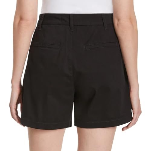 Gloria Vanderbilt Women High Rise Cotton Chino Shorts (Black, 12)