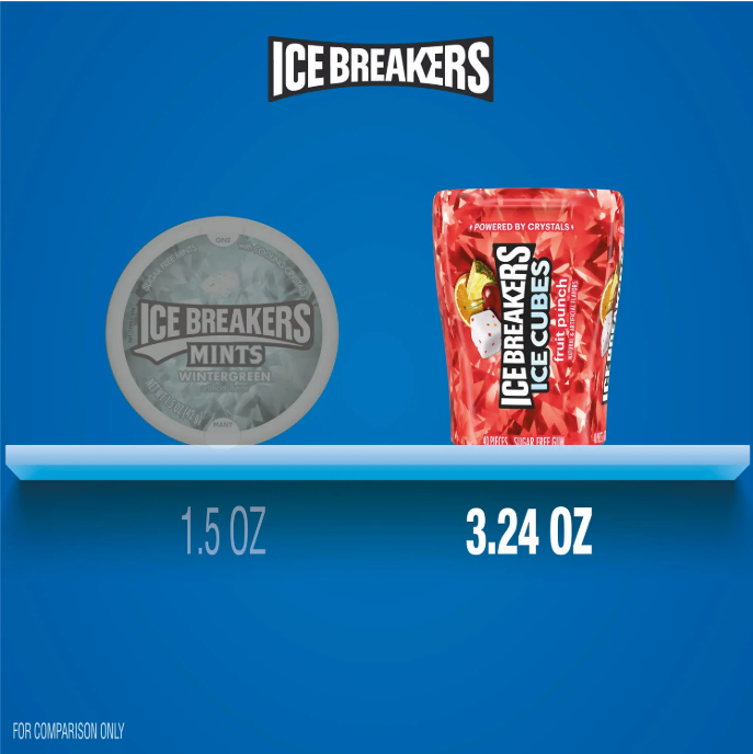 ALL NEW FLAVOR! Fruit Punch Ice Breakers Ice Cubes, 40 Pieces, 1 Per Order