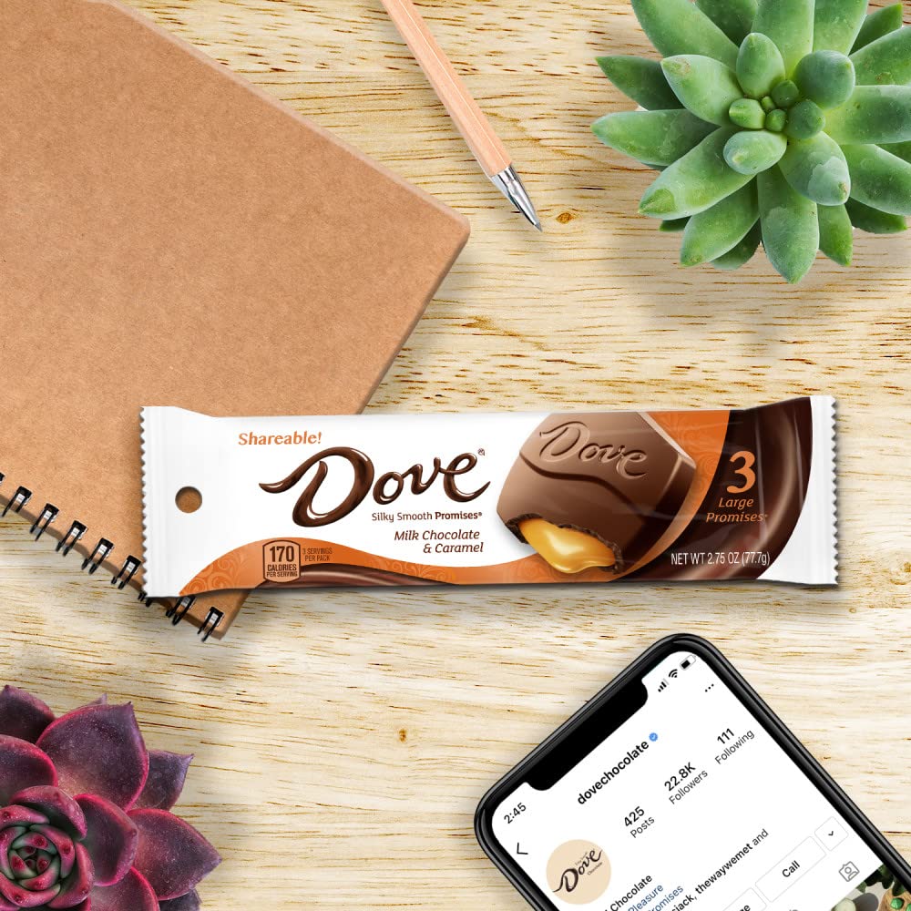 DOVE Large PROMISES Milk Chocolate Caramel Candy, 2.75 oz Each, 3 Pack