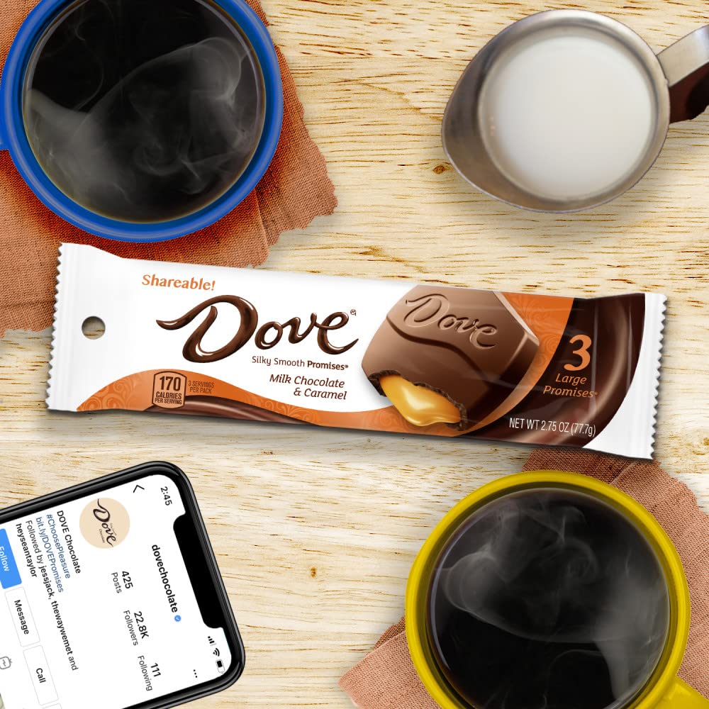 DOVE Large PROMISES Milk Chocolate Caramel Candy, 2.75 oz Each, 3 Pack