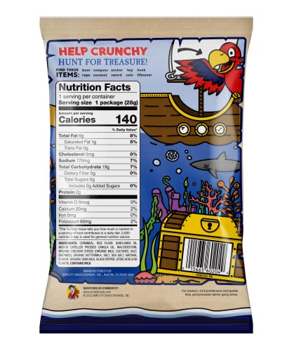 Pirate's Booty Aged White Cheddar Cheese Puffs, Gluten-Free, Kids Snacks, 1oz (12ct)