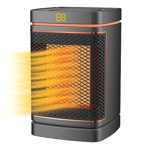 Ontel Handy Heater Copper Core Pure Warmth Ceramic Space Heater (1500 W), Adjustable Thermostat, Portable Heater for the Bedroom, Office, Garage & More, Quiet Small Space Heater
