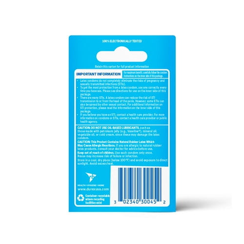 Durex Classic Condom XXL Longer & Wider Natural Latex Condoms, 3 Count - Ultra Fine & Lubricated
