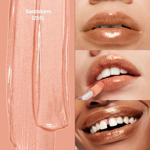 Revlon Super Lustrous Lip Gloss, Non-Sticky, Hydrating, High Shine Finish, 255 Sandstorm, 0.13 oz