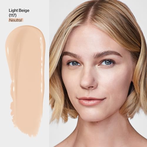 Revlon Illuminance Tinted Serum, Triple Hyaluronic Acid, Evens Out Skin Tone Over Time and Hydrates All Day, SPF 15, 117 Light Beige, 0.94 fl oz.