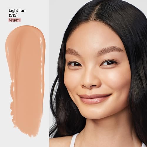 Revlon Illuminance Tinted Serum, Triple Hyaluronic Acid, Evens Out Skin Tone Over Time and Hydrates All Day, SPF 15, 313 Light Tan, 0.94 fl oz.
