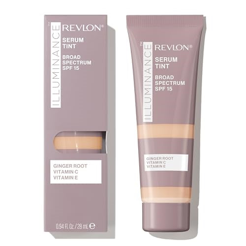 Revlon Illuminance Tinted Serum, Triple Hyaluronic Acid, Evens Out Skin Tone Over Time and Hydrates All Day, SPF 15, 301 Cool Beige, 0.94 fl oz.
