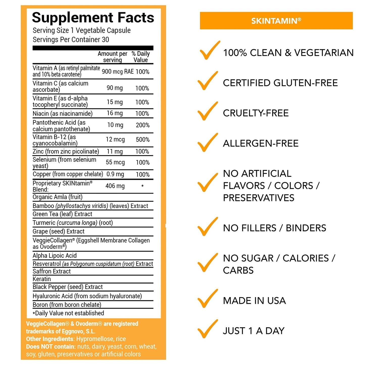 SKINtamin Women Collagen Supplement Daily Skin Vitamins Youthful Glow EXP 12/25