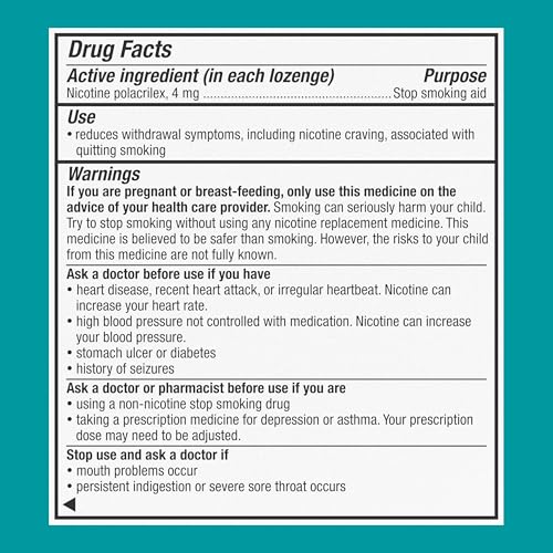 Nicorette 4 mg Coated Nicotine Lozenges to Help Quit Smoking - Ice Mint Flavored Stop Smoking Aid, 20 Count x 4