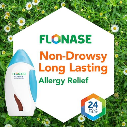 Flonase Sensimist Allergy Relief Nasal Spray for Non-Drowsy, 24-Hour Multi-Symptom Allergy Relief – 120 Sprays (Pack of 2)