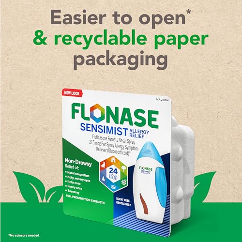 Flonase Sensimist Allergy Relief Nasal Spray for Non-Drowsy, 24-Hour Multi-Symptom Allergy Relief – 120 Sprays (Pack of 2)