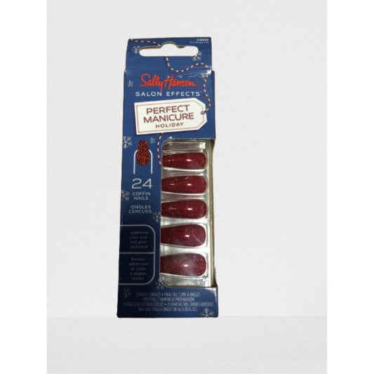 Sally Hansen Salon Effects® Perfect Manicure, You Sleigh Me, Press On Nails, Non-Damaging Adhesive Tabs, File, and Alcohol Pad Included
