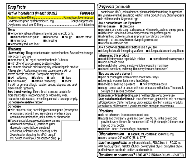 Coricidin HBP Maximum Strength Cold & Flu Night Sugar Free Liquid, 12 Fl Oz