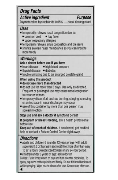Afrin Severe Congestion Nasal Spray 0.5oz (15 ml)