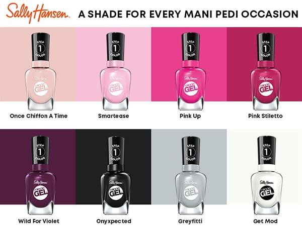 Sally Hansen Miracle Gel™, Greyfitti, Long Lasting, Gel-Like Formula, No UV Lamp Needed, Grey Nail Polish