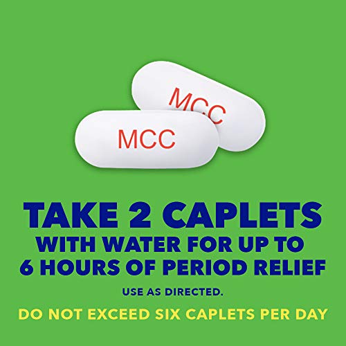 Midol Complete Caffeine Free Caplets 24ct: Midol Complete Caffeine Free Menstrual Pain Relief Caplets with Acetaminophen, Provides Headache Relief and Period Cramps Relief, 24 Count