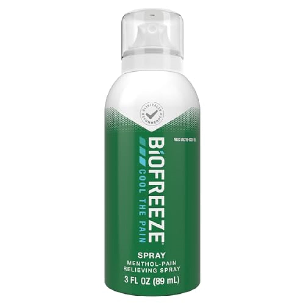 Biofreeze Menthol Spray 3 FL OZ Colorless Aerosol Spray for Pain Relief associated with Sore Muscles, Arthritis, Simple Backaches, and Joint Pain
