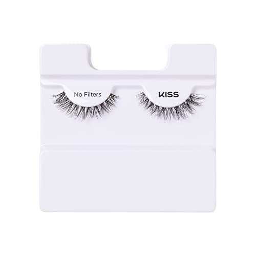 KISS MLBB My Lash But Better False Eyelashes, Everyday Wearable Volume with Superfine Band Technology, Easy To Apply, Reusable, Cruelty-Free, Contact Lens Friendly, Style 'No Filters' (Pack of 1)