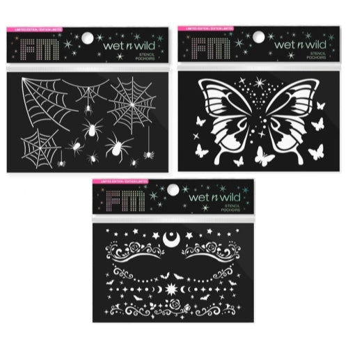Set of 3 Fantasy Makers Face & Body Stencil - Dark Nights - Queen of Light - Express of Darkness