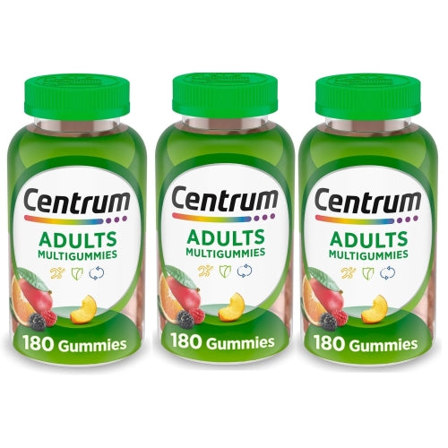 Centrum MultiGummies Gummy Multivitamin for Adults, Multivitamin/Multimineral Supplement with Vitamins D, B and E, Assorted Fruit Flavor - 180 Count