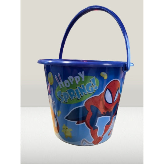 Spider-Man Plastic Jumbo Easter Pail, 7 inches Tall, by Ruz, Made with Recycled Plastic, Pink, Perfect Basket Stuffer