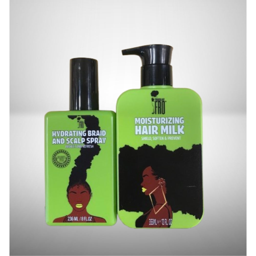 Kit Pardon My Fro Moisturizing Hair Milk  12 Fl oz and Braid & Scalp Hydrating Spray 8 Fl oz