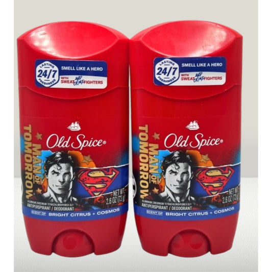 Old Spice Antiperspirant and Deodorant for Men, 24/7 Freshness & Lasting Scent, 24/7 Long Lasting Sweat & Odor Protection, Smell Like a Hero, Superman, Bright Citrus and Cosmos Scent, 2.6 oz (2 Pack)