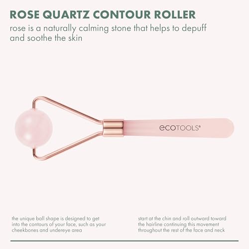 EcoTools Rose Quartz Contour Roller Calming & Depuffing Facial Roller