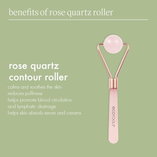 EcoTools Rose Quartz Contour Roller Calming & Depuffing Facial Roller