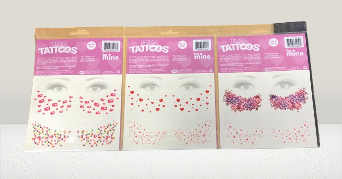 Savvy Be Mine Freckle Tattoos, Fun & Safe - 3 Pack Assorters
