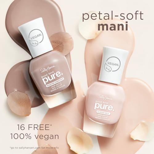 Sally Hansen Good. Kind. Pure. Nail Polish | Plant-Based, Vegan, 16-Free Formula | Sheer, Glossy | 30 Cashew Butter | Nude Beige Nail Color