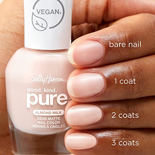 Sally Hansen Good. Kind. Pure. Nail Polish | Plant-Based, Vegan, 16-Free Formula | Sheer, Glossy | 30 Cashew Butter | Nude Beige Nail Color