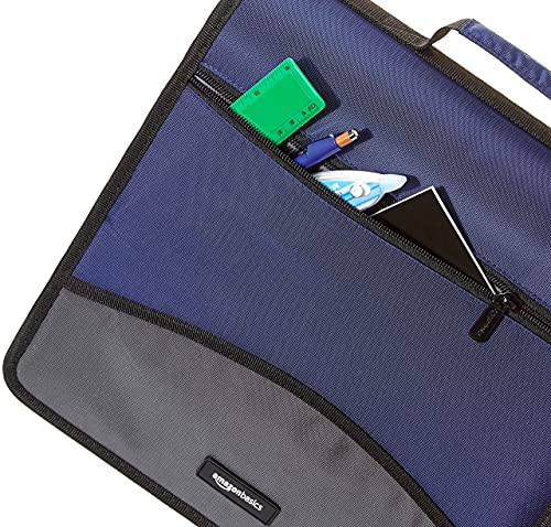 Amazon Basics 3-Ring Binder with Zipper - O-Ring, 3 Inch, Blue