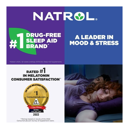 NatrolĀ® Melatonin Gummies, Sleep Support for Adults, Strawberry Flavor, 5mg, 140 Count