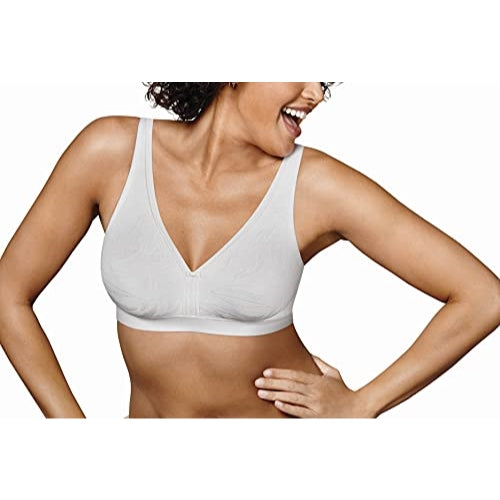 Playtex Women's 18-Hour Super Soft Wireless Full-Coverage, Moisture-Wicking Wirefree Bra, White, 36DD