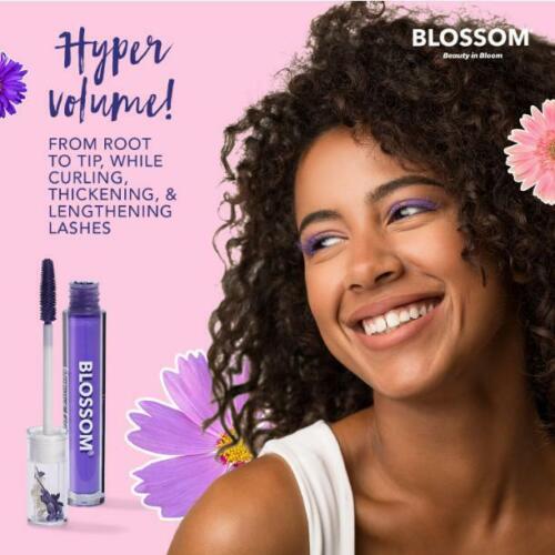 Blossom Beauty in Bloom Colored Volumizing Mascara Crystal Iridescence Lip Gloss Purple Set