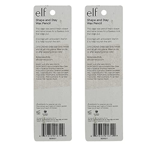 Pack of 2 e.l.f. Shape and Stay Wax Pencil, Clear 21612
