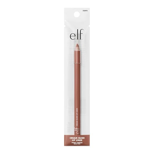 e.l.f. Cream Glide Lip Liner, Highly-Pigmented Pencil For Shaping & Sculpting Lips, Semi-Matte Finish, Vegan & Cruelty-Free, Pinky Swear, 3 Pack
