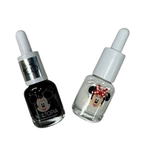 Nailtopia Mickey & Minnie Mouse Nail Polish Disney 100 Set New Black & White NIB