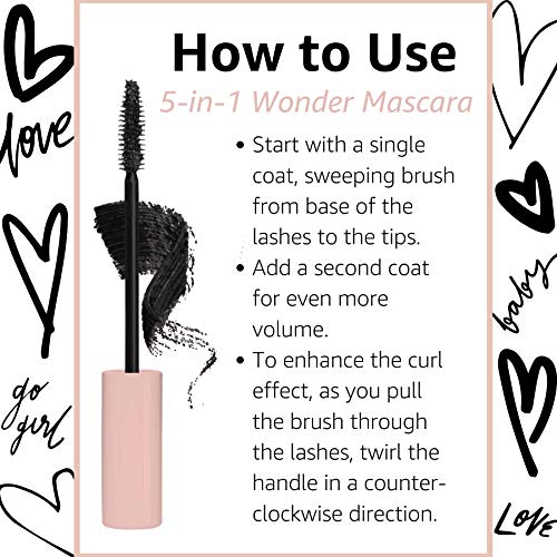 DOLL FACE Mascara | Volume, Length, Define, Curl and Lift Eye Lashes with My One & Only 5-in-1 Mascara | Cruelty Free | Black 0.27fl oz