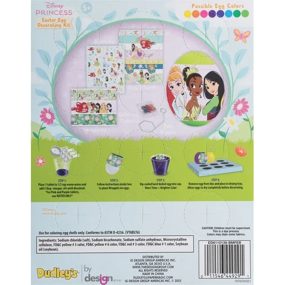Disney Princess Easter Egg Decorating Kit - 6 Coloring Tablets, 1 Wgg Dipper, 3 Wrappits, 6 Egg Stands, 42 Stickers