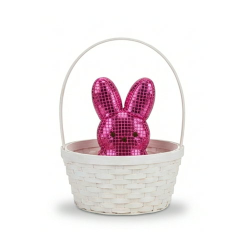 Peeps Pink Disco Bunny Plush Sparkle Easter Basket Stuffer Bag Clip 6" New