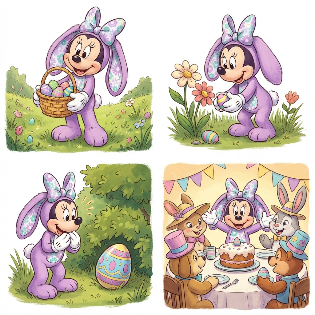Disney Minnie Mouse Easter Bunny Plush Purple