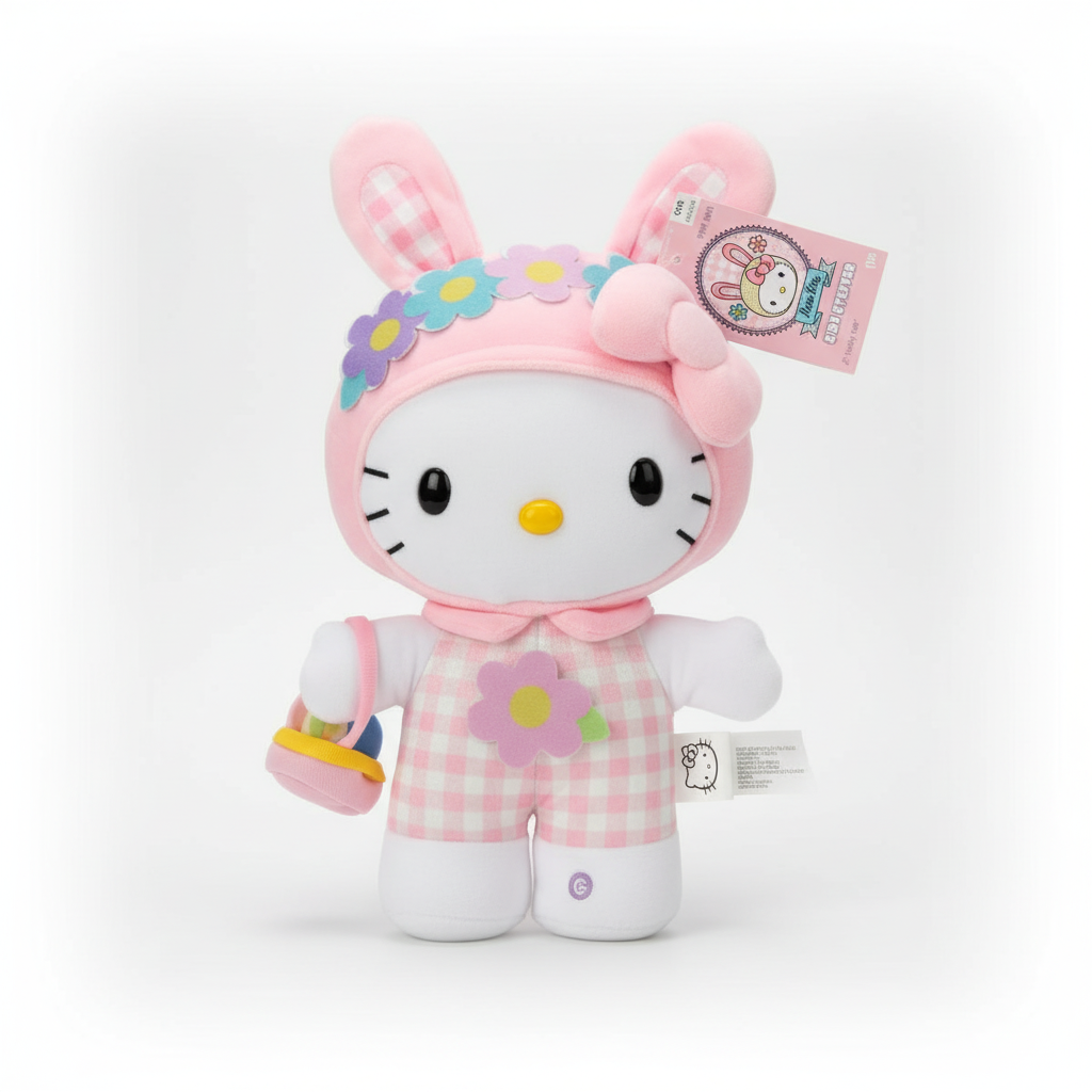 NEW Hello Kitty Easter Bunny Animated Musical Dancing Side Stepper