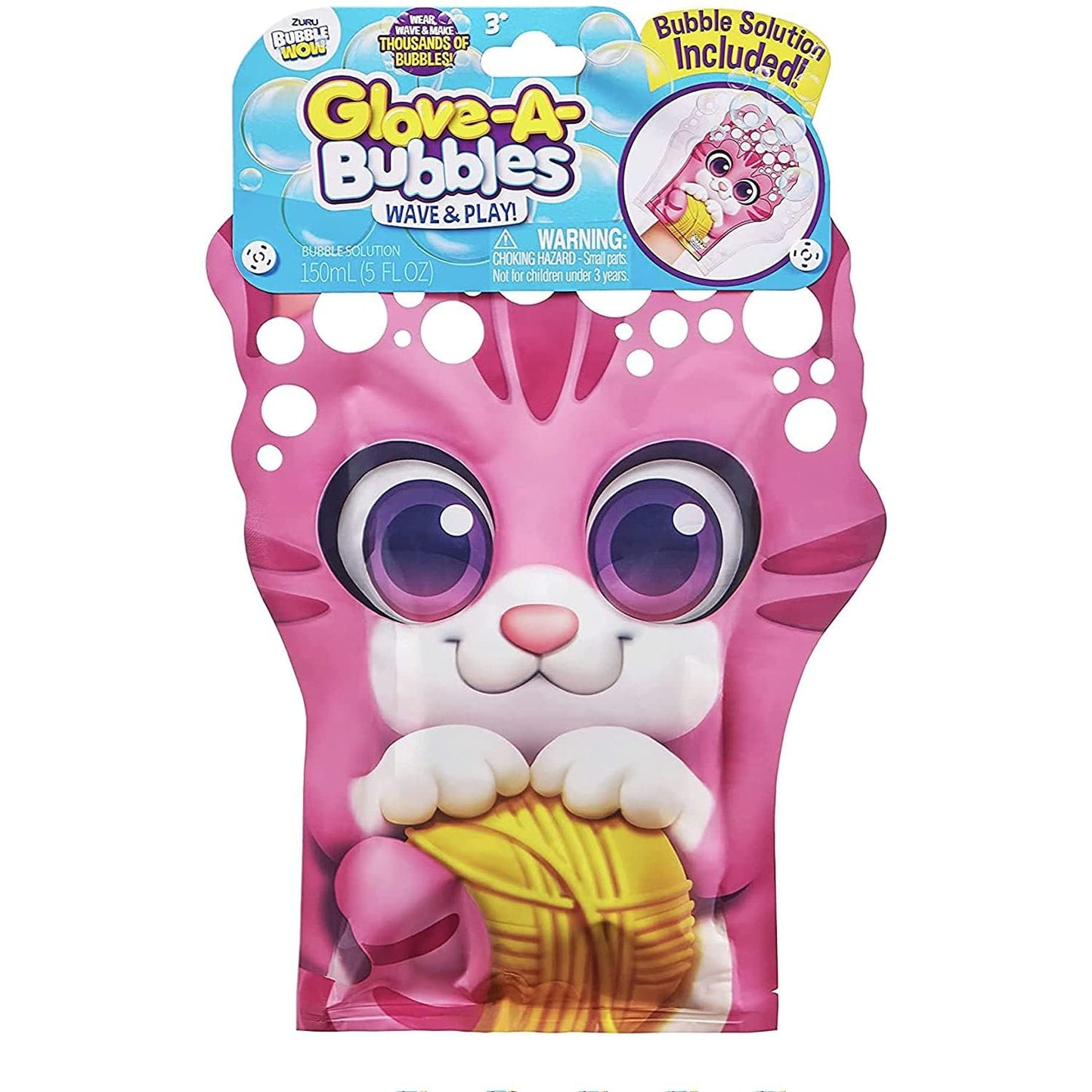 ZURU Glove-A-Bubbles Wave & Play 3 Pack - Kids Outdoor Party Toy Bubble Solution