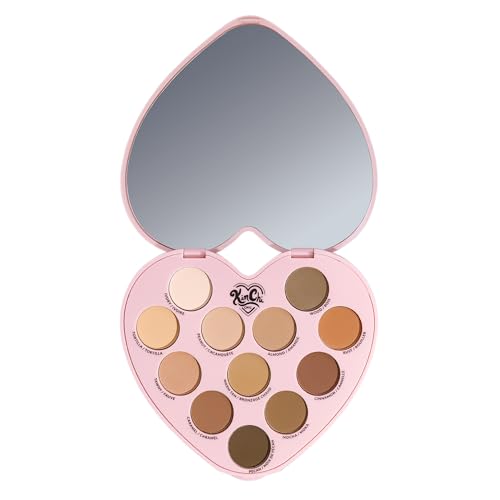 KimChiChic Beauty Spinning Hearts Love Eyeshadow & Pigment Palette - 12 Shades for Soft Glam to Bold Looks, Long Lasting, Blendable, Cruelty Free, Lifetime Partner 0.3oz