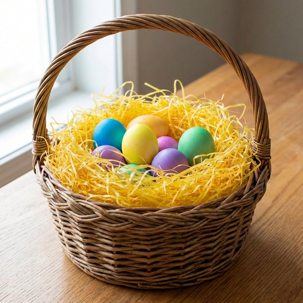 EcoPure Easter Grass, Premium Biodegradable Super Bright - 4 Pack Yello-Pink, 1.5 Oz (42.5g)