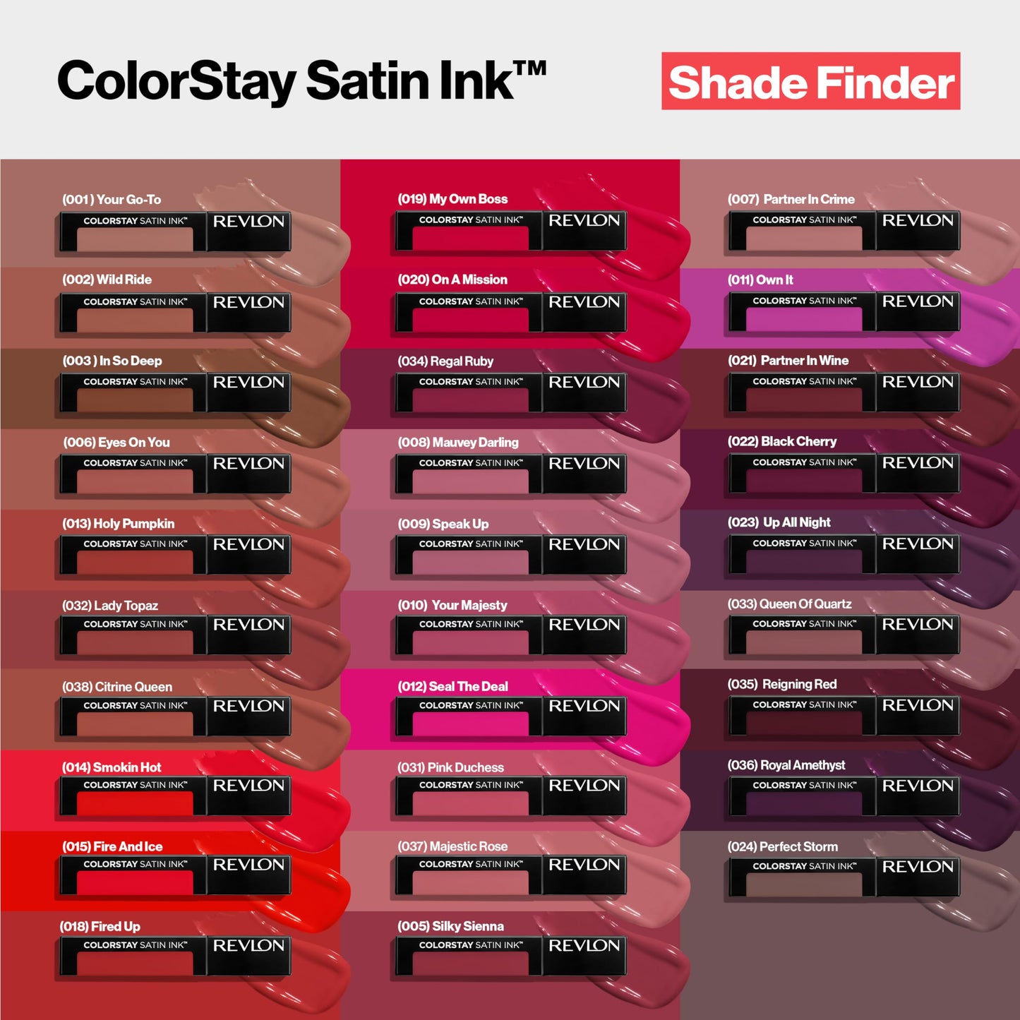 REVLON ColorStay Satin Ink Crown Jewels Liquid Lipstick, Longlasting & Waterproof Lipcolor, Moisturizing Creamy Formula Infused with Black Currant Seed Oil, 034 Regal Ruby, 0.17 fl oz.