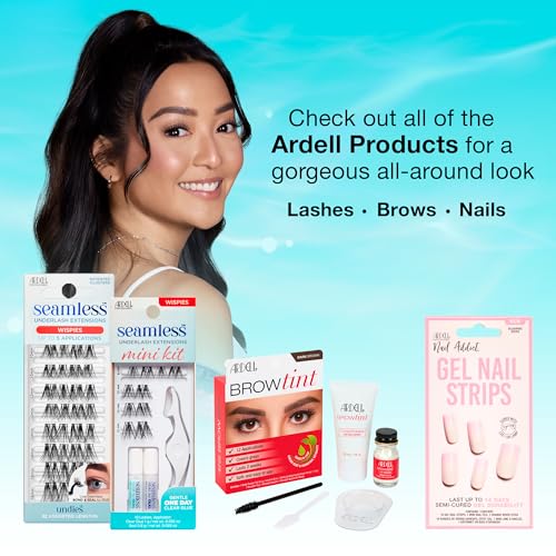Ardell Seamless Underlash Extensions Fauxmink Mini Kit, 10 Lashes, 1 Day Clear Glue, Seal, Applicator, Perfect for On-The-Go Lash Customization, 1-Pack