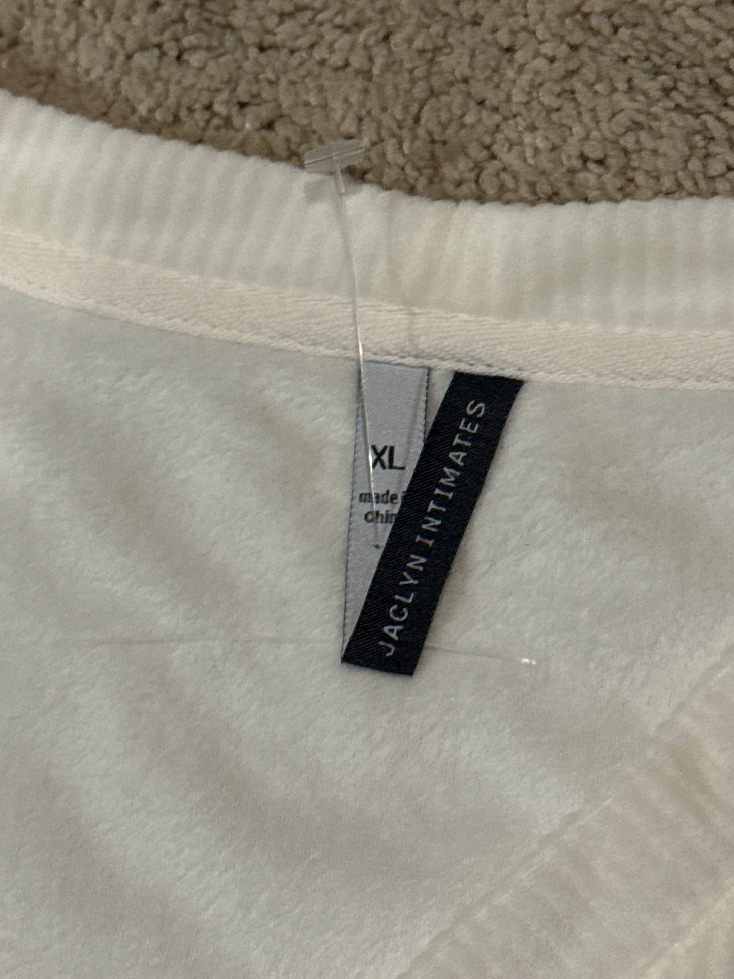 Jaclyn Intimates XL Ribbed Henley Pajama Set Loungewear Bone Cozy Nights 2pc